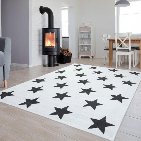 Tapiso Luxury Vloerkleed Wit Slaapkamer Woonkamer Modern Tapijt Maat- 140x200