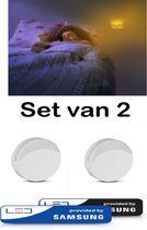 Set van 2 nachtlampjes voor in stopcontact met sensor dag en nacht - warm wit licht - Samsung LED