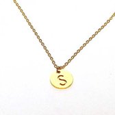 Ketting alfabet rond S - Goud