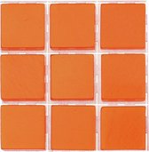189x stuks mozaieken maken steentjes/tegels kleur oranje met formaat 10 x 10 x 2 mm