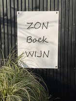 Tuinposter Zon boek wijn