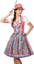 Dirndline Kostuum jurk -L- Romantic Dirndl Oktoberfest Roze/Blauw