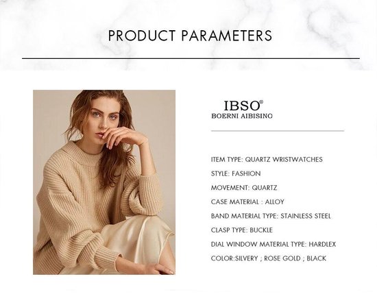 Boerni Aibisino Horloge en Ketting Zilver kleur luxe geschenk set | Crystal glass | Premium kwaliteit uurwerk Quartz Japan | Mineraal | Geschenk | Fashion | Elegant | Dames | Vrouw |  Black Friday