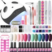 Gellak starterspakket - incl. 36 W UV Panda Nageldroger - 12 Kleuren - Polygel nagels - UV Nagel lamp - Nagelvijl - Poly acryl nagels - Nail art - Gellak - Nagel stickers - Nagelti