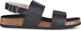 PS Poelman SITA Dames Faux PU Imitatie Leren Sandalen met Gespsluiting - Zwart - Maat 39