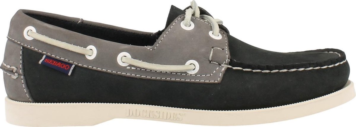 Sebago Docksides Portland Spinnaker Nubuck Blue Navy Grey bol