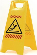 Panneau d'avertissement sol glissant - plastique résistant aux chocs - jaune