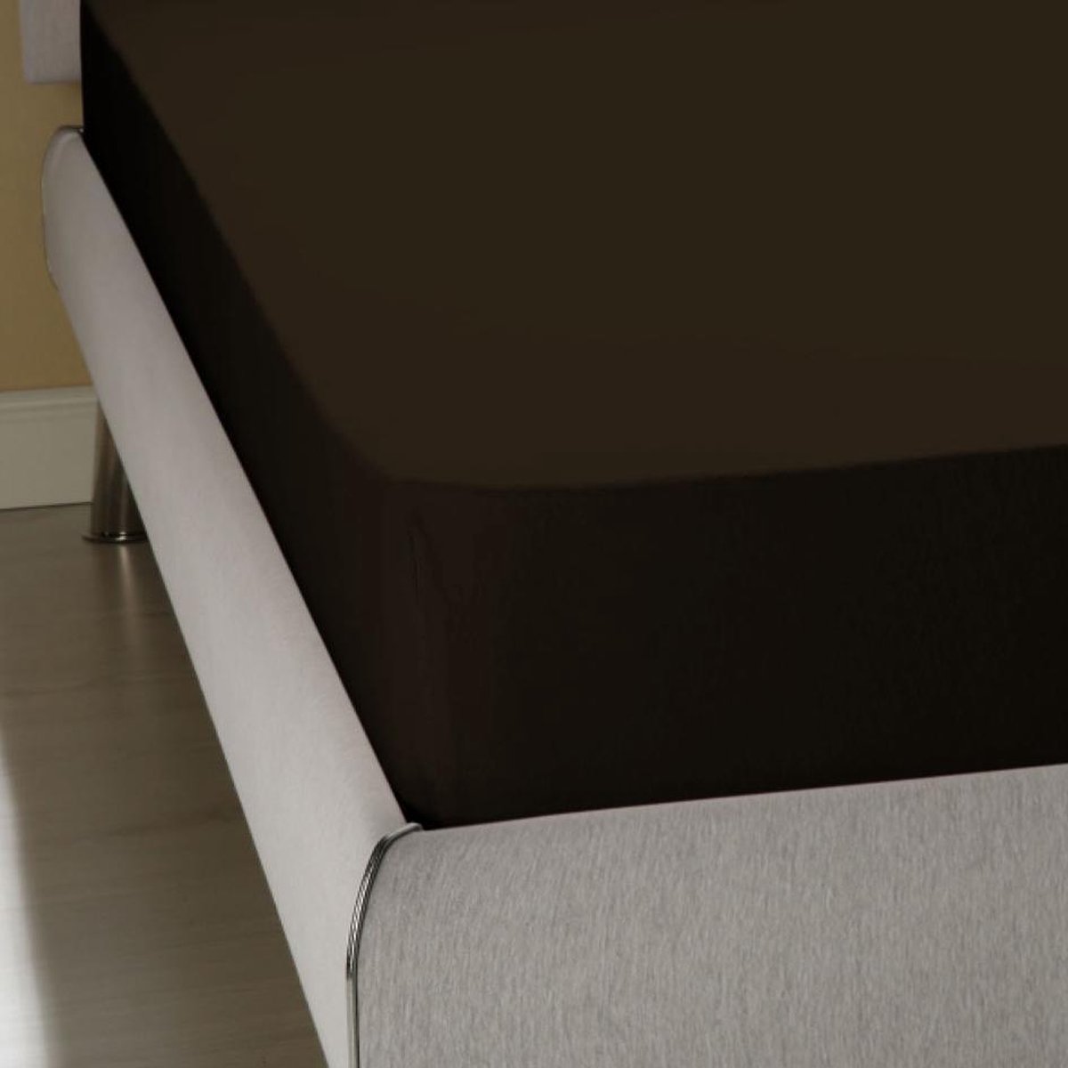 Homéé® Hoeslaken Jersey stretch zwart 190/200x200/220 +35 cm Lits-jumeaux bed 100% katoen