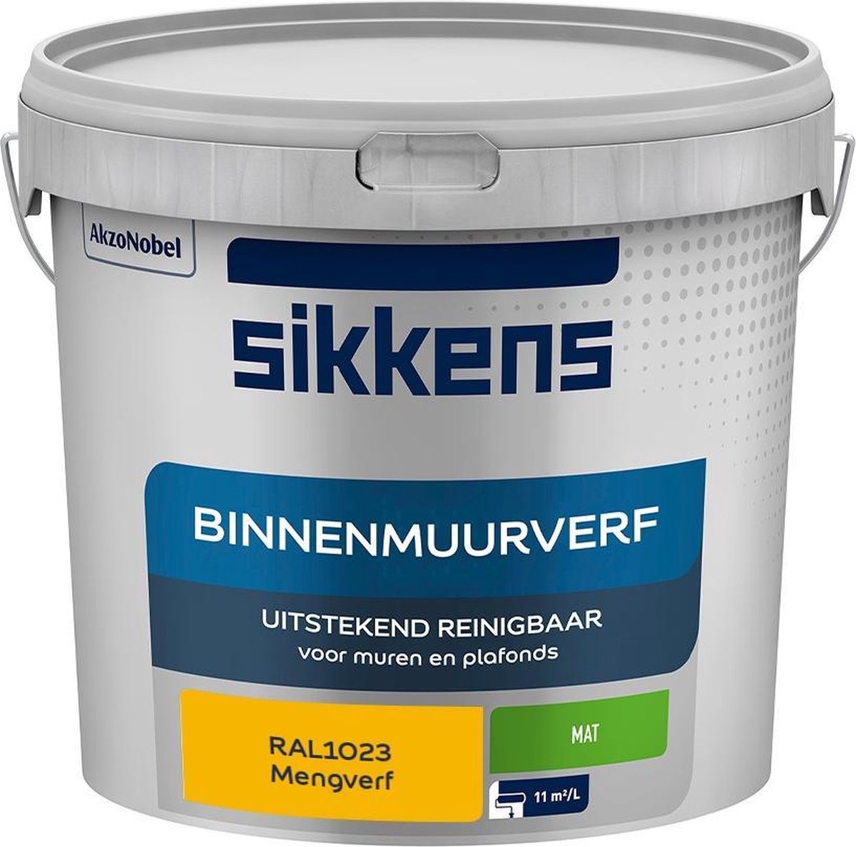 Sikkens Binnenmuurverf Muurverf Mengkleur Mat RAL1023 5L