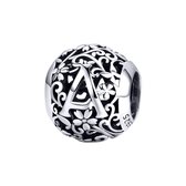 Letter A romantisch bedel | alfabet bead | Zilverana | geschikt voor Biagi , Pandora , Trollbeads armband | 925 zilver