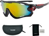 Fietsbril Met Hoes | Sportbril | Racefiets | Mountainbike | MTB | Sport Fiets Bril| Zonnebril | UV Bescherming | Zwart/Rood