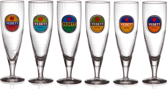 Vedett Bierglazen op Voet Extra - 330 ml - 6 stuks