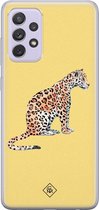 Samsung A72 hoesje siliconen - Leo wild | Samsung Galaxy A72 case | geel | TPU backcover transparant