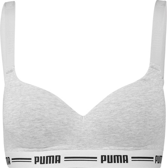 PUMA PUMA WOMEN MATELASSÉ TOP 1P HANG Soutien-gorge pour femme - Gris chiné - Taille XL