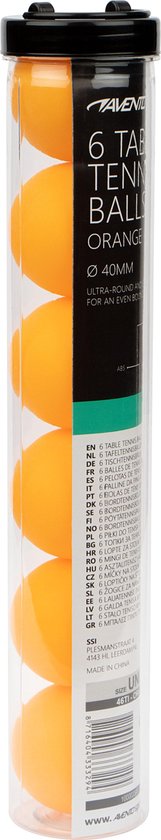 Balles de Balles de tennis de table Avento - 6 Pièces - ABS - Oranje