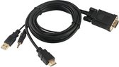 HDMI naar VGA Converter /  Adapter / Kabel - HDMI naar DVI kabel - HDMI naar VGA 1.5 Meter / Met audio en stroomvoorziening / Gemaakt van duurzame materialen