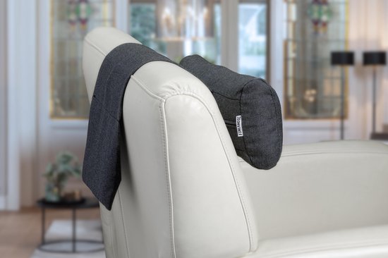 Coussin de tête lavable F02 gris anthracite pour fauteuil relax - coussin  cervical de