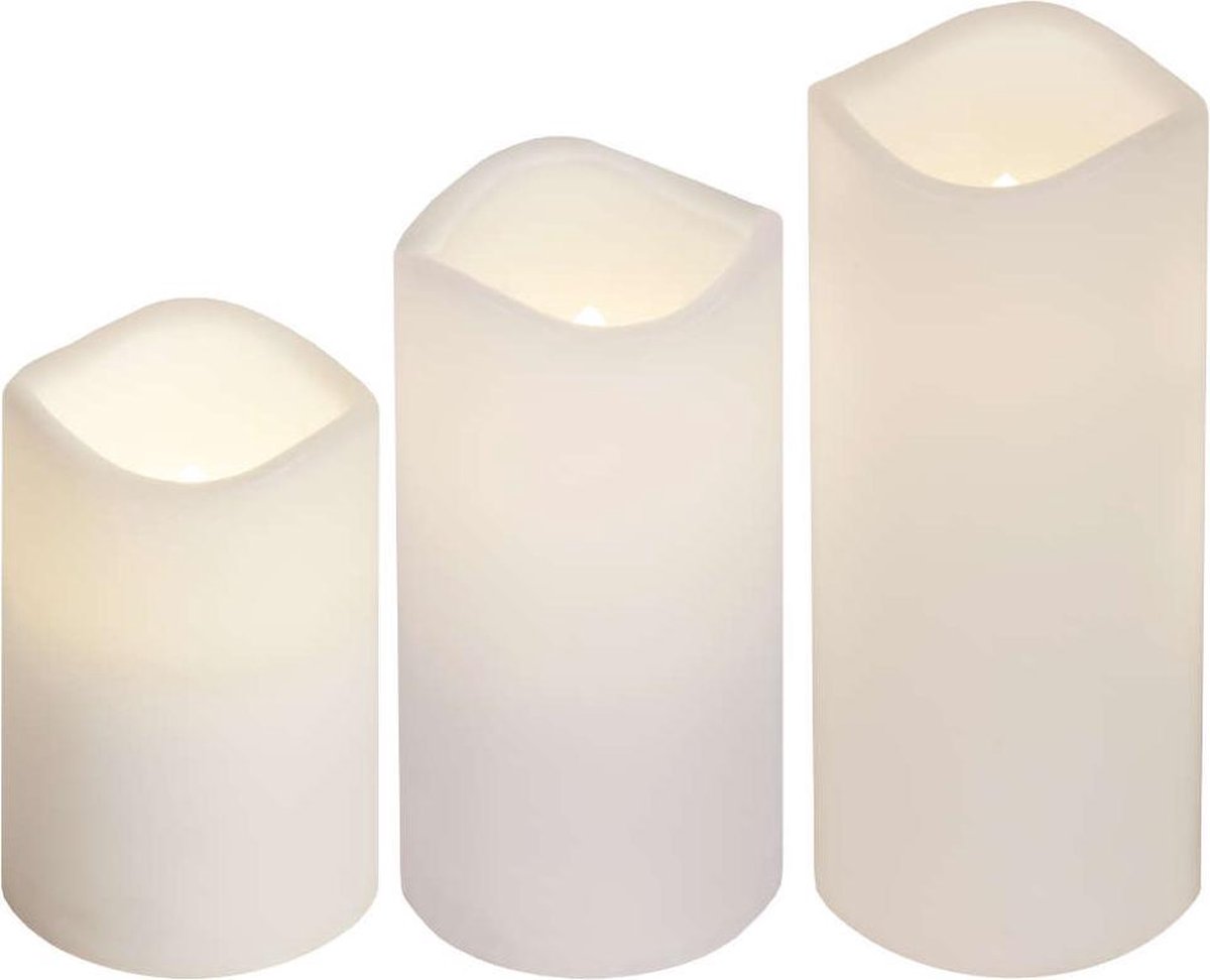 Star Trading Paul Outdoor Ledkaarsen Set van 3 stuks wit