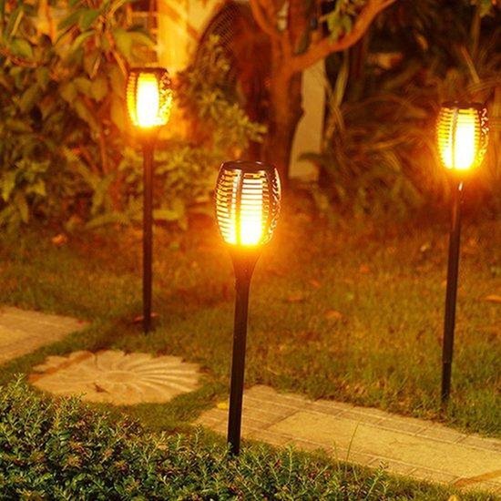 Solar Tuinverlichting Fakkel (4 stuks) - zonne-energie - buitenverlichting tuinfakkels - 96 LED buiten tuinlamp - Vida Jardín