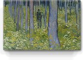 Vincent van Gogh - Kreupelhout met twee figuren - Vincent van Gogh - 30 x 19,5 cm - Niet van echt te onderscheiden schilderijtje op hout - Mooier dan een print op canvas - Laquepri