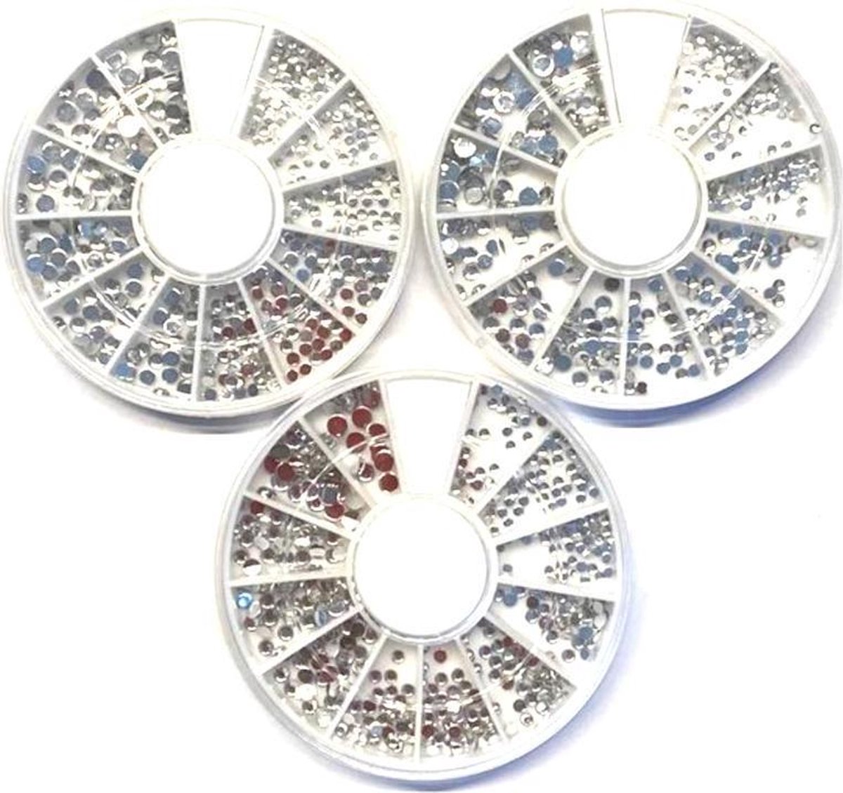 Goedkoopste Rhinestones - 3D Nail Art - Strass Steentjes - Nagel Decoratie - Set 3 x Carrousel