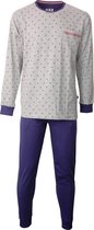 M.E.Q. Heren pyjama Grijs Melange-Blauw MEPYH1804A - Maten: M