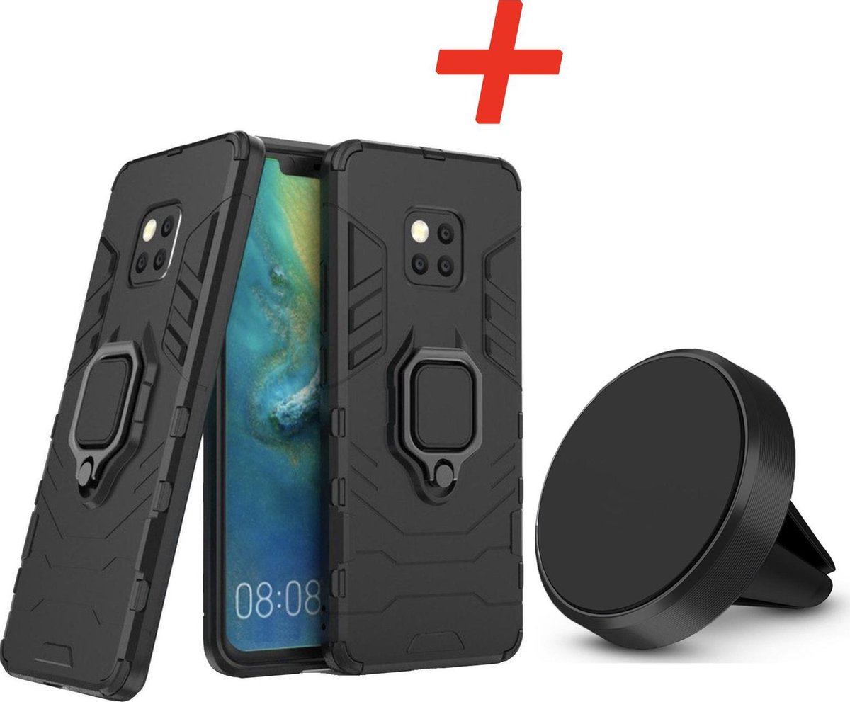 Huawei Mate 20 Pro Magnetische Backcover - Zwart - voor autohouder + Magneet