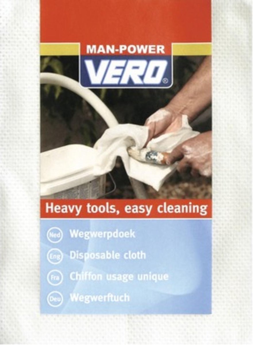 Goedkoopste Vero Wegwerpdoek Manpower Pluisvrij 25St. Wit 35Cm x 38Cm