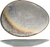 Thirza Grey Dinerbordje - Ondertas - Broodbordje - 15x11cm - Ovaal