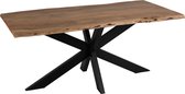 J-Line Eettafel Onregelmatig Blad Sterpoot Metaal/Hout Zwart/Naturel