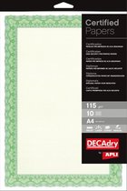 Decadry - Certificaat / Diplomapapier A4 Schelp smaragdgroen - 25 vel