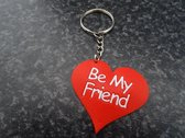 sleutelhanger hart rood: be my friend