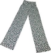 Pyjamabroek met panter print - Wit / Zwart / Groen - polyester - Maat S