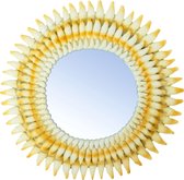 Spiegel Zon - Wandspiegel met schelpenvormige patronen - 27 cm - Spiegel rond