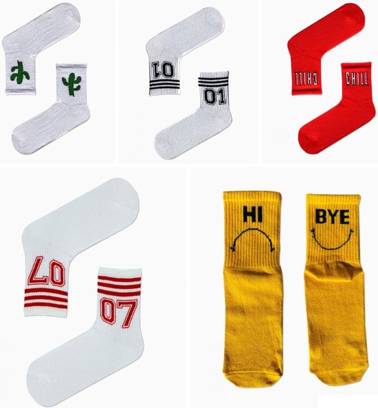 5 stuks, kleurrijke sokken, kleurige, leuke, grappig, mode, socks, sokken heren-dames, cactus sport, fitness, run, fit, happy, volwassen, unisex, maat 38-44 5 stuks, kleurrijke sokken, kleurige, leuke, grappig, mode, socks, sokken heren-dames, cactus sport, fitness, run, fit, happy, volwassen, unisex, maat 38-44