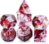 Blazium - DnD dice set - Inclusief velvet bewaarzakje - Smoke series - Blood Red - Dungeons and Dragons dobbelstenen