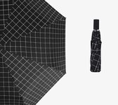 Home Royale Paraplu Met Ruiten Print - Polyester - Opvouwbaar - Ø 98 cm - Zwart & Wit - Volwassenen & Kinderen