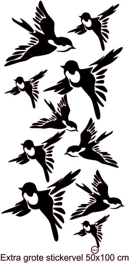 Raam - Muur Extra grote Vogels stuks Stickers - Decoratief - Ideaal voor... | bol.com