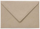 100x luxe wenskaart enveloppen B6 125x180mm - 12,5x18cm - 120 grs. fluting grey - 100% recycled papier