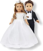 Poppenkleding Bride and Groom -  Geschikt voor oa Baby Born - Complete trouw SET - Poppenkleertjes 43 cm - Meisje - Jongen