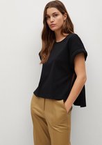 Mango T-shirt Katoenen T Shirt Met Splitten 87045686 99 Dames Maat - M