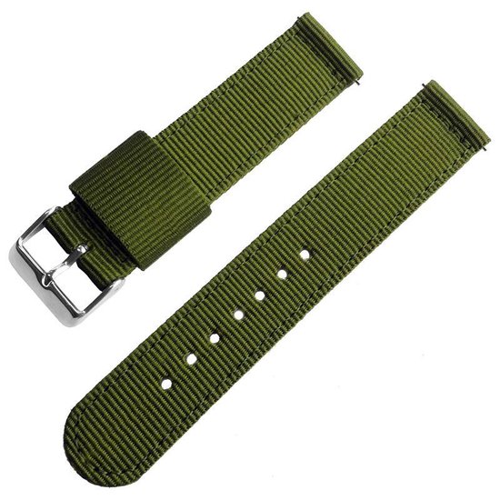 Two Piece NATO RAF Horlogeband Nylon Groen 20mm