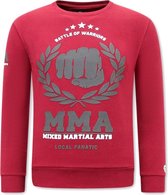 Heren Sweater met Print - MMA Fighter - Bordeaux