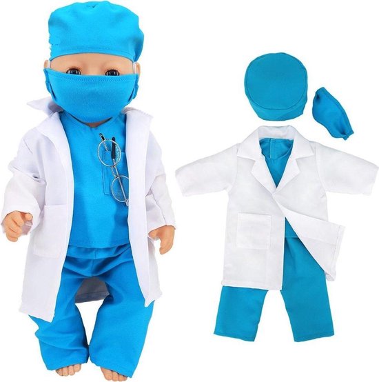 Tabliers de médecin de poupée - Vêtements de docteur avec bonnet buccal -  convient aux... | bol.com