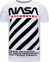 Local Fanatic Cool Nasa Shirt Hommes - Wit - Tailles: XXL