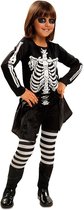 Meisjes Verkleedkostuum Skelet 5-6 jaar | 3 pcs |Carnaval | Halloween | Horror