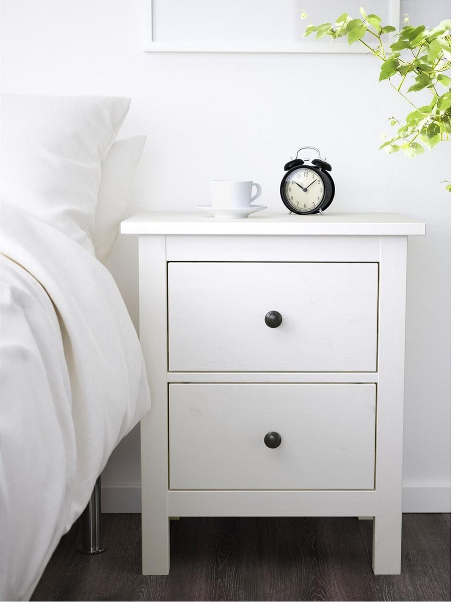 DE IKEA FABRIEK – HEMNES - KANT EN - 2 LADES - WIT GEBEITST |