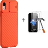 GSMNed – iPhone XR Oranje  – hoogwaardig siliconen Case Oranje – iPhone XR Oranje – hoesje voor iPhone Oranje – shockproof – camera bescherming – met screenprotector iPhone XR