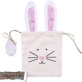 CGB Giftware Easter Canvas Bunny Rabbit Face Ear Treat Goody Party Loot Bag Hunt