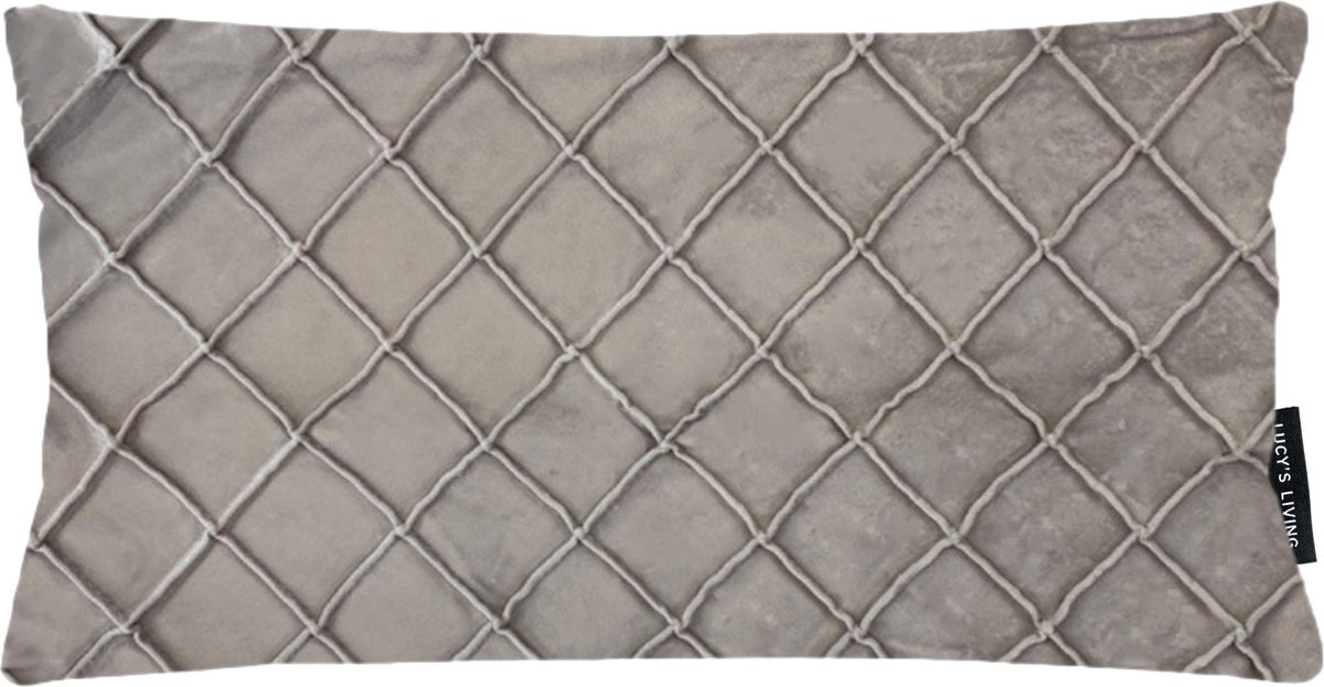 Lucy’s Living Luxe Velvet sierkussenhoes VLUX champagne pink - 50 x 30 cm - roze - polyester - kussen - kussens - kussens woonkamer - wonen - interieur